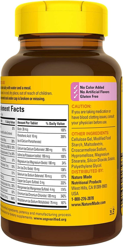 Nature Made Multi for Her 50+ Vitamin and Mineral Tablets, 360 Tablets (4 Bottles of 90)
