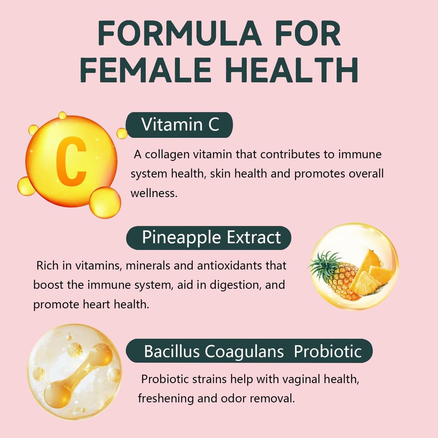Crasye Premium Feminine Balance Gummies – Hawaiian Pineapple – 60 Gummies - görsel 3