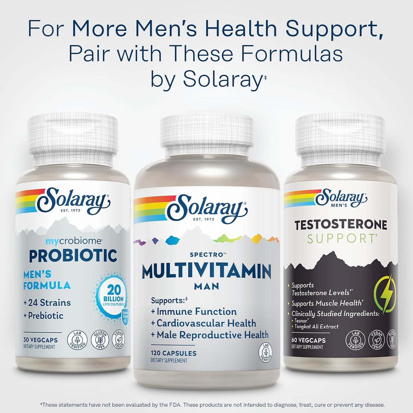 Solaray Spectro Multivitamin for Men - 45 Vitamins and Minerals with CoQ10, Digestive Enzymes, Saw Palmetto - 30 Servings - görsel 6