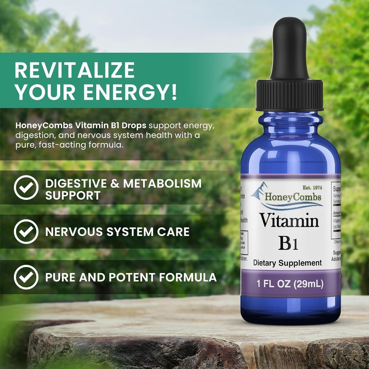Vitamin B1 (Thiamine) Drops - High Potency Liquid - Vegan, Alcohol-Free, Non-GMO - Supports Energy, Digestion & Nervous System, 30ml - görsel 8