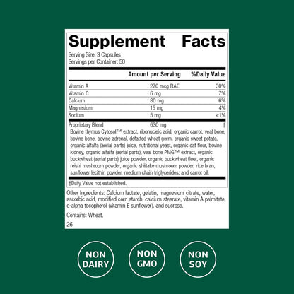 Standard Process Congaplex – Thymus Gland Support Food Supplement with Vitamin C, Vitamin A and Magnesium – 150 Capsules