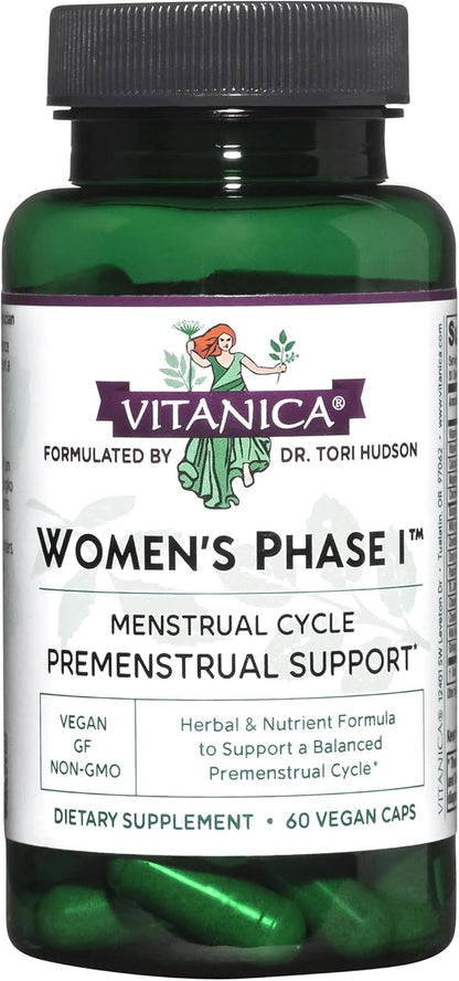 Vitanica Women's Phase I – Premenstrual Support, Vegan, 120 Capsules