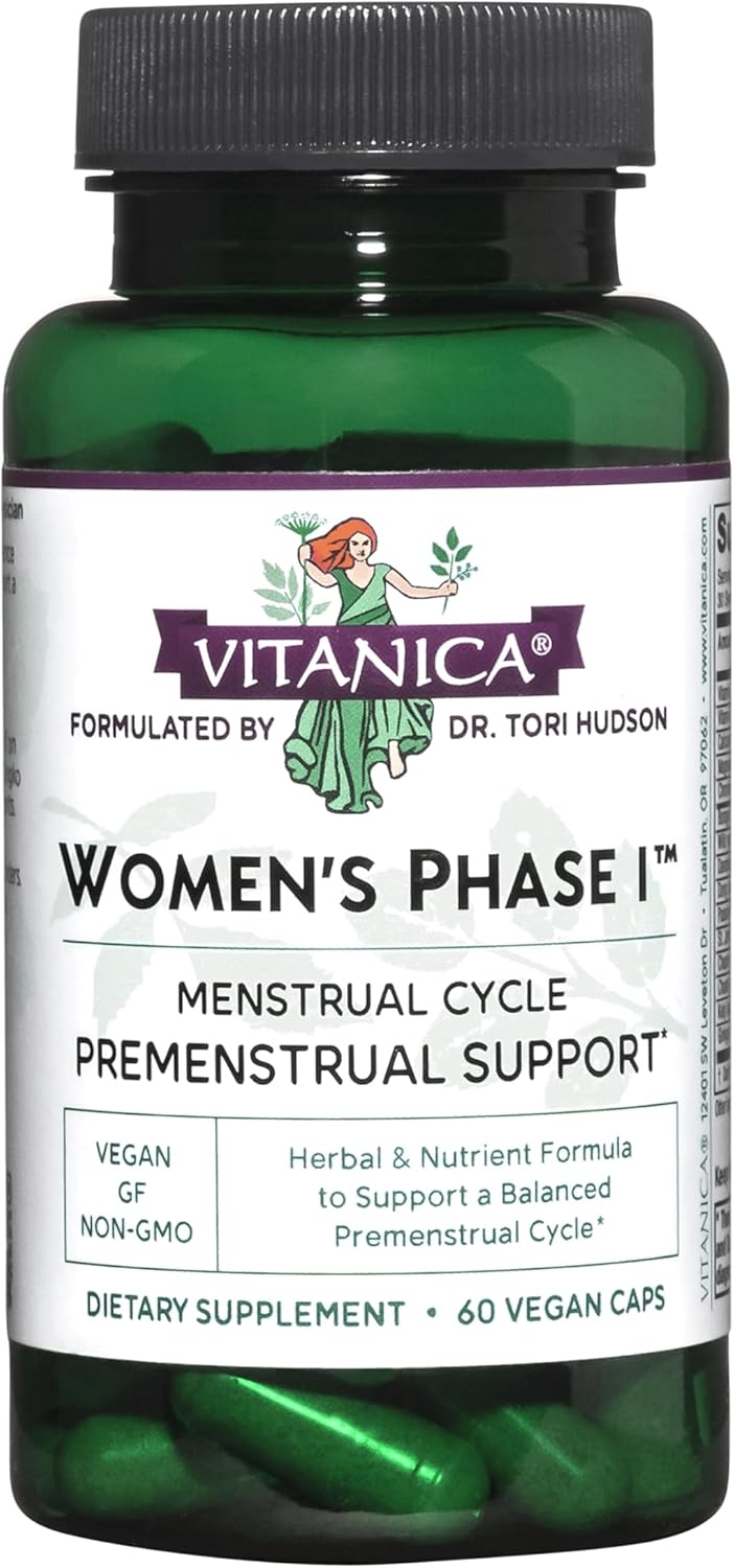 Vitanica Women's Phase I – Premenstrual Support, Vegan, 60 Capsules - görsel 9