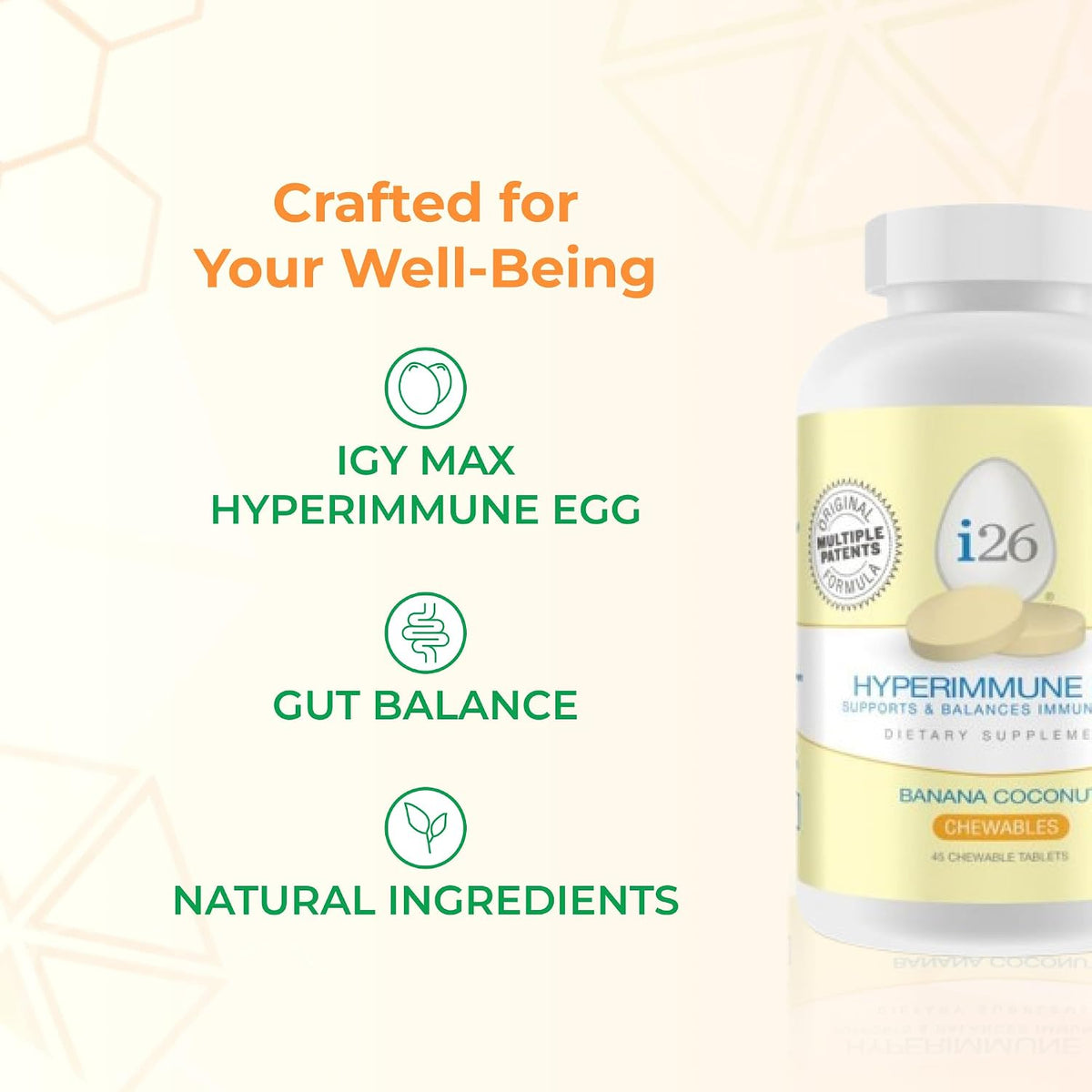 Youngevity i26 Hyperimmune Egg IgY Max Banana Coconut Chewable - 45 Chewable Tablets - görsel 5