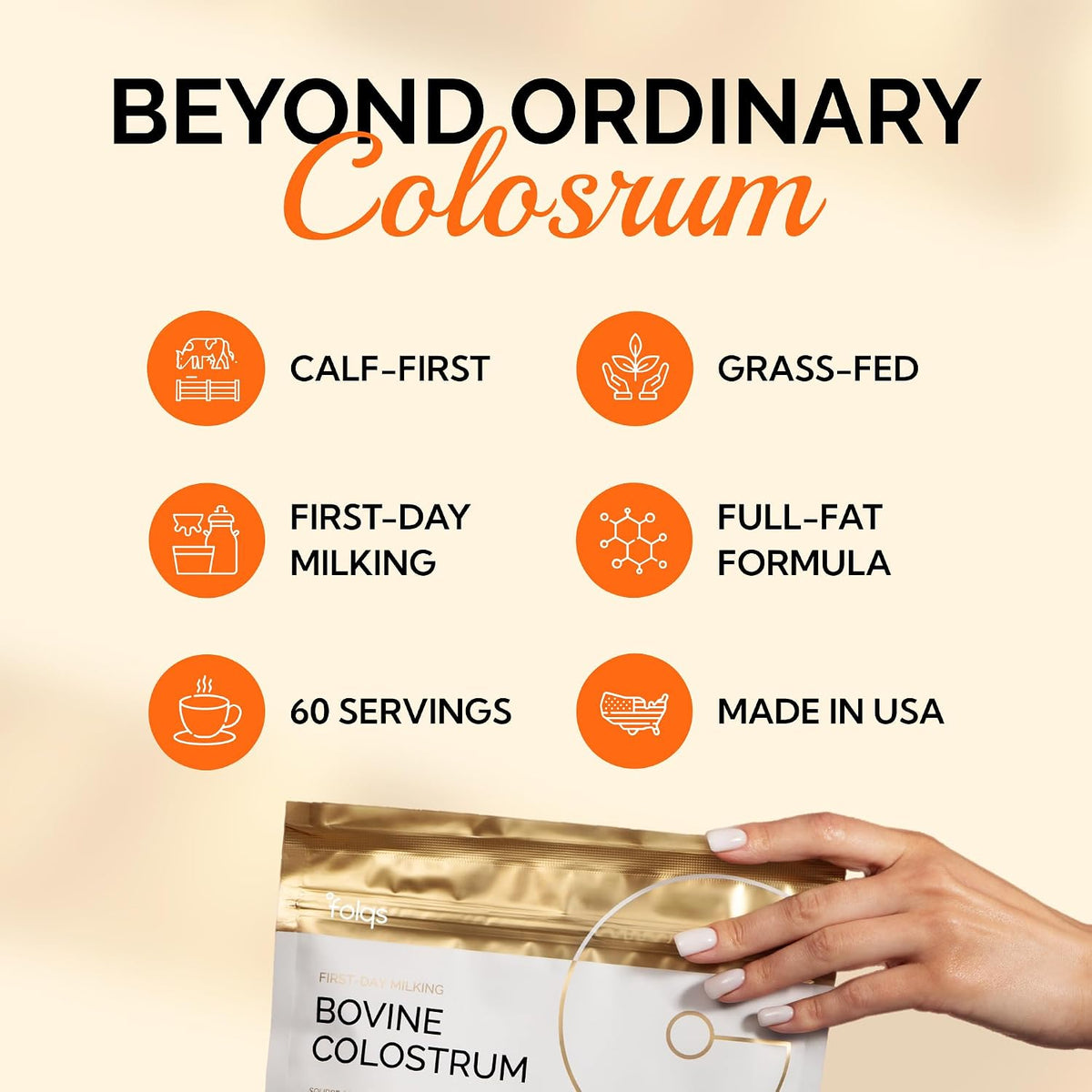 Bovine Colostrum Powder – First-Day Milking for Immune & Gut Support – 60 Servings - görsel 2