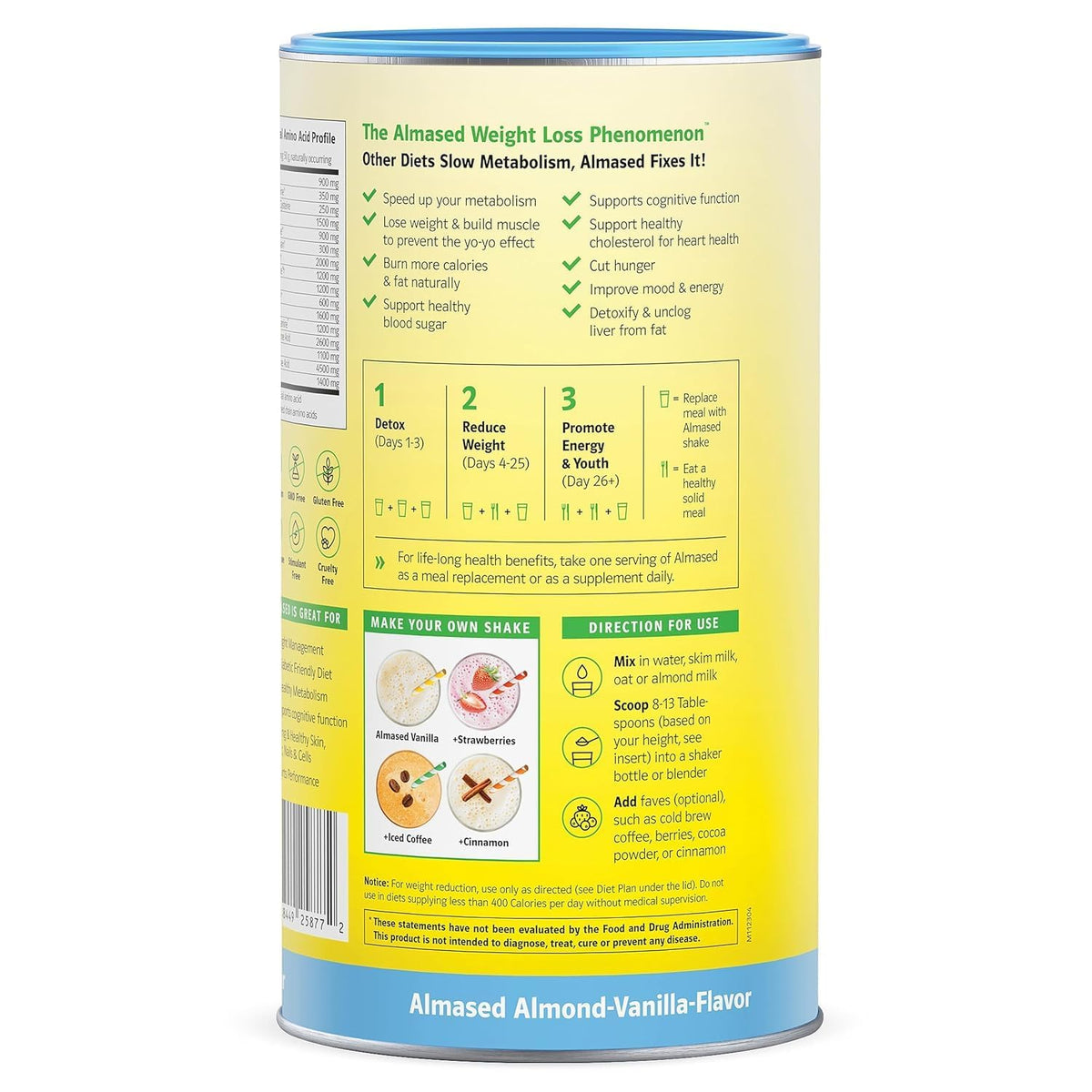 Almased Vanilla Protein Powder – Gluten-Free Meal Replacement Shake for Weight Management (3 Pack, 500g Each) - görsel 8