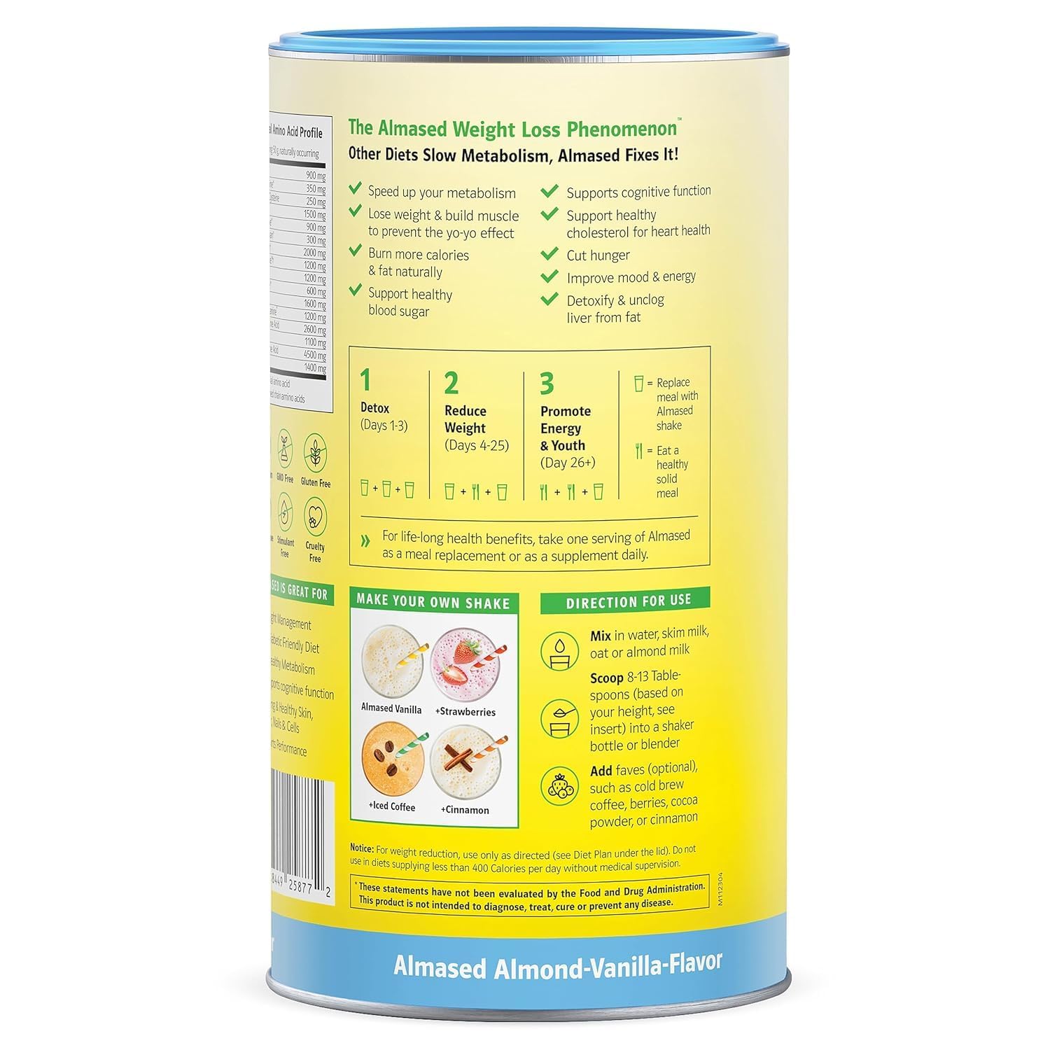 Almased Vanilla Protein Powder – Gluten-Free Meal Replacement Shake for Weight Management (3 Pack, 500g Each) - görsel 8