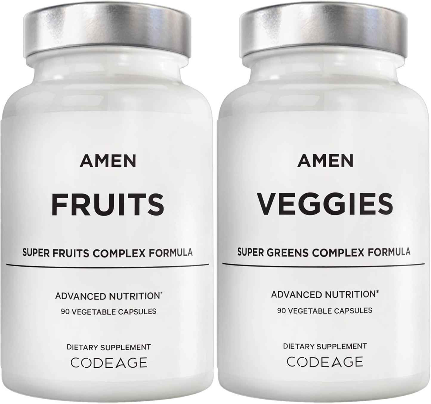 Amen Fruits & Veggies Vitamins Bundle - Whole Food Multivitamin, 180 Capsules - görsel 1
