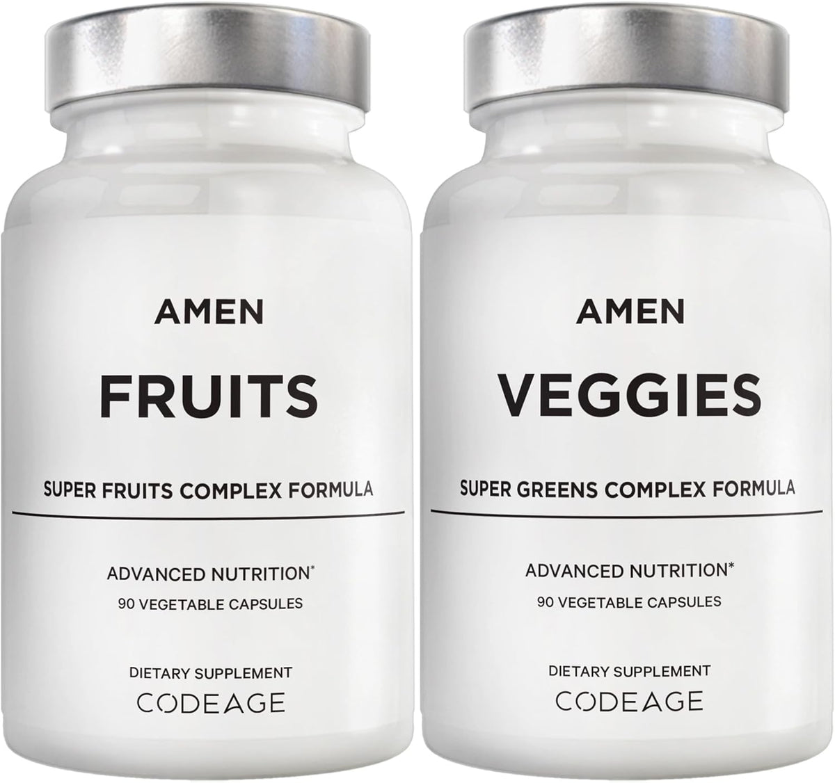 Amen Fruits & Veggies Vitamins Bundle - Whole Food Multivitamin, 180 Capsules - görsel 1