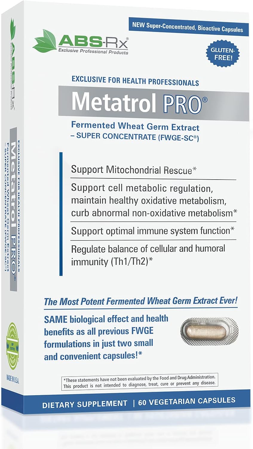 American BioSciences Metatrol PRO, Fermented Wheat Germ Extract – Gluten-free Immune Support – 60 Vegetarian Capsules, 41 mg - görsel 1