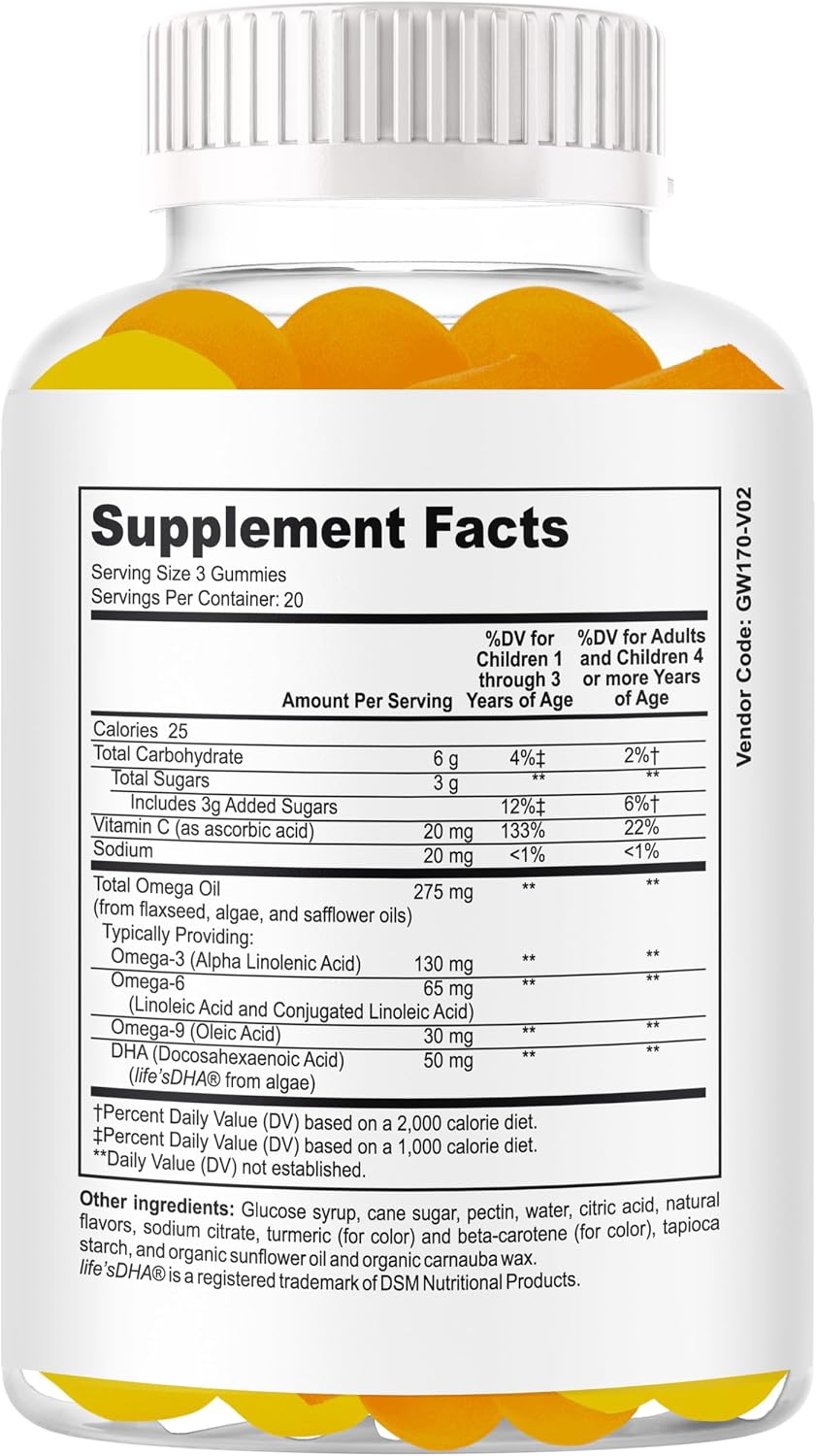 BrightKids Focus Gummies – Omega 3 DHA Brain Vitamins for Children & Teens - görsel 9