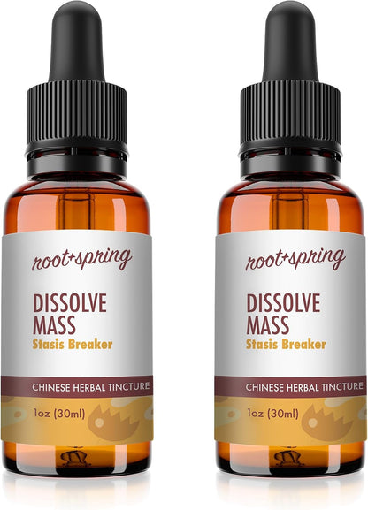 Dissolve Mass - Stasis Breaker - Herbal Tincture (Liquid Extract) Concentrate Formula with Dropper, Natural TCM Herb Blend Supplement - 1 fl oz (30 ml) (Pack of 2)