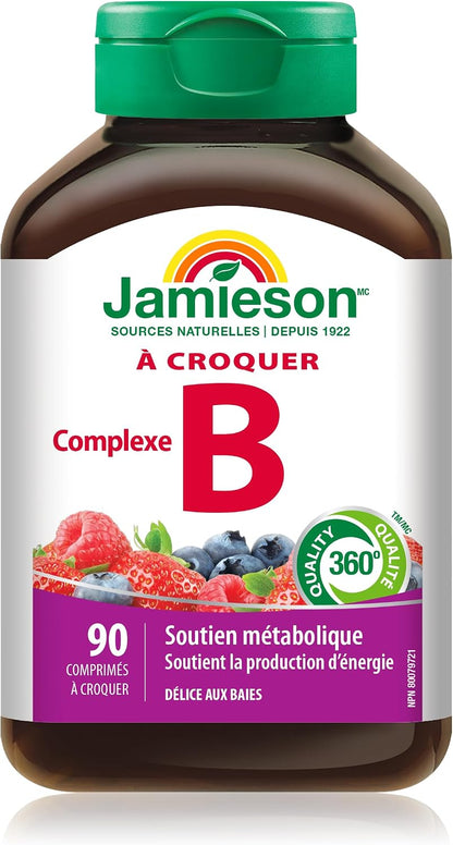 Jamieson Delicious Chewable Formula B Complex Berry Bliss 90 Tablets