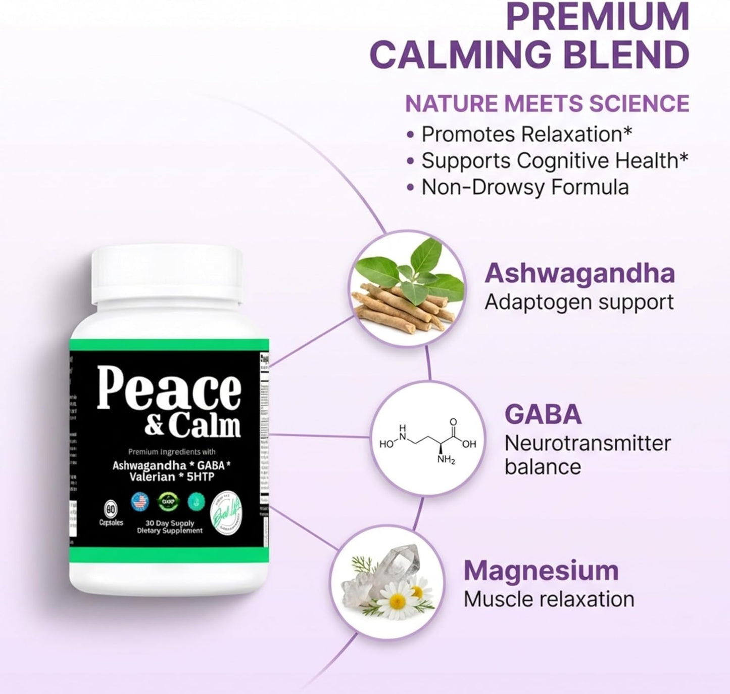 THIS LITTLE HOUSE OF MINE Peace and Calm – Stress Support Supplement (60 Capsules) - görsel 3