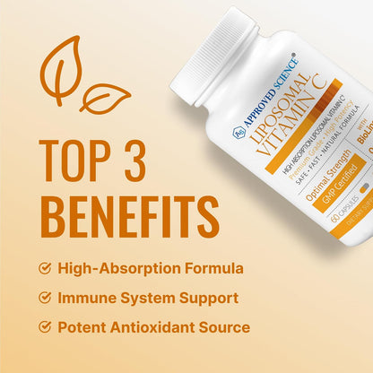 Approved Science Liposomal Vitamin C with Quercetin, 1100 mg, 180 Capsules