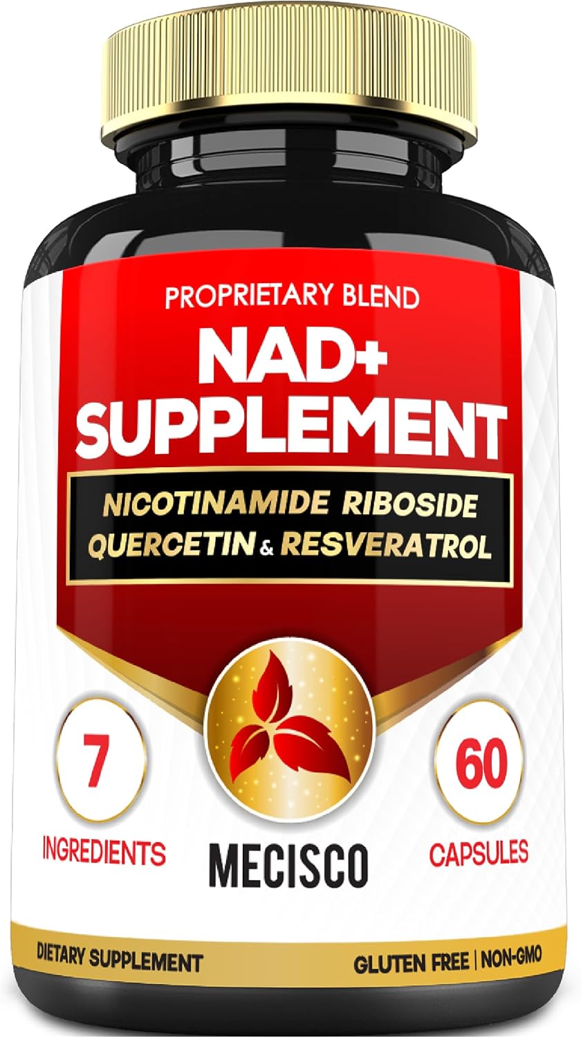 Mecisco NAD+ Supplement with Nicotinamide Riboside with Quercetin, Resveratrol, Turmeric, Rhodiola Rosea, Astragalus – 60 Capsules - görsel 1