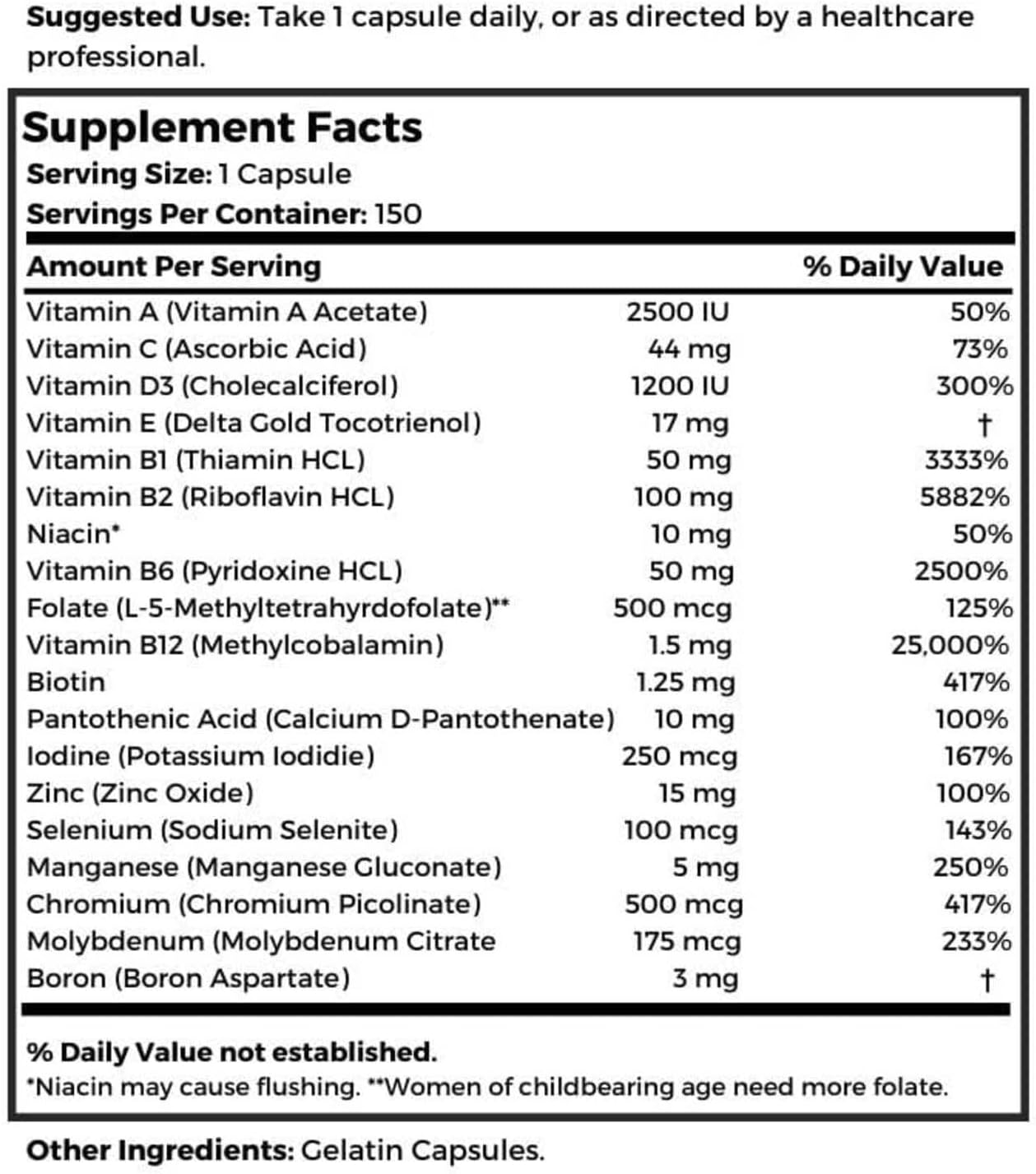 Dr Clark Store CRaNiULS Multi Vitamin & Mineral (520 mg, 150 Gelatine Capsules) - görsel 3