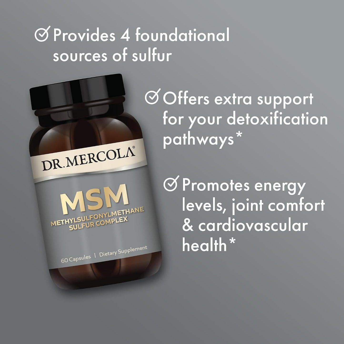 Dr. Mercola MSM Sulphur Complex (60 Capsules) - görsel 4