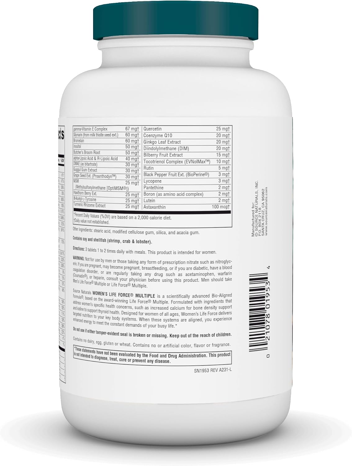 Source Naturals Women's Life Force Multiple - 180 Tablets - görsel 3