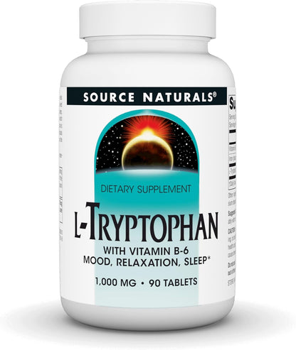 Source Naturals L-Tryptophan with Vitamin B-6 - 1000 mg, 90 Tablets