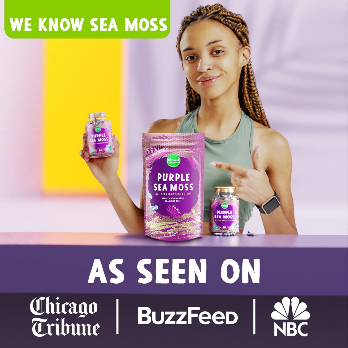 MAJU's Powerful Purple Sea Moss Capsules (60 ct) – Extra-Strength Purple Minerals, Wild Harvested Chondrus Crispus - görsel 4