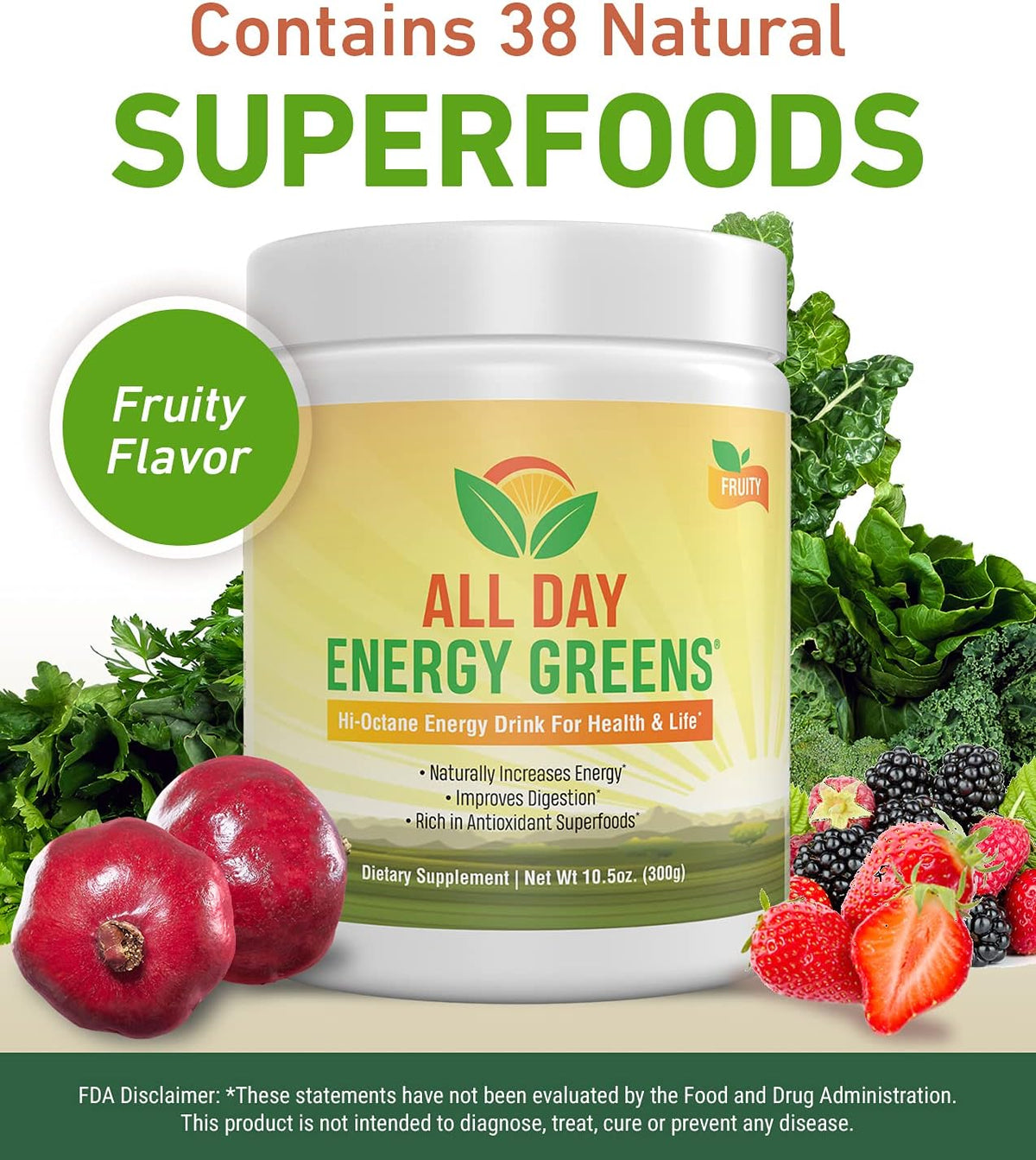 IVL All Day Energy Greens - Super Greens Powder, Fruity Flavour - görsel 2