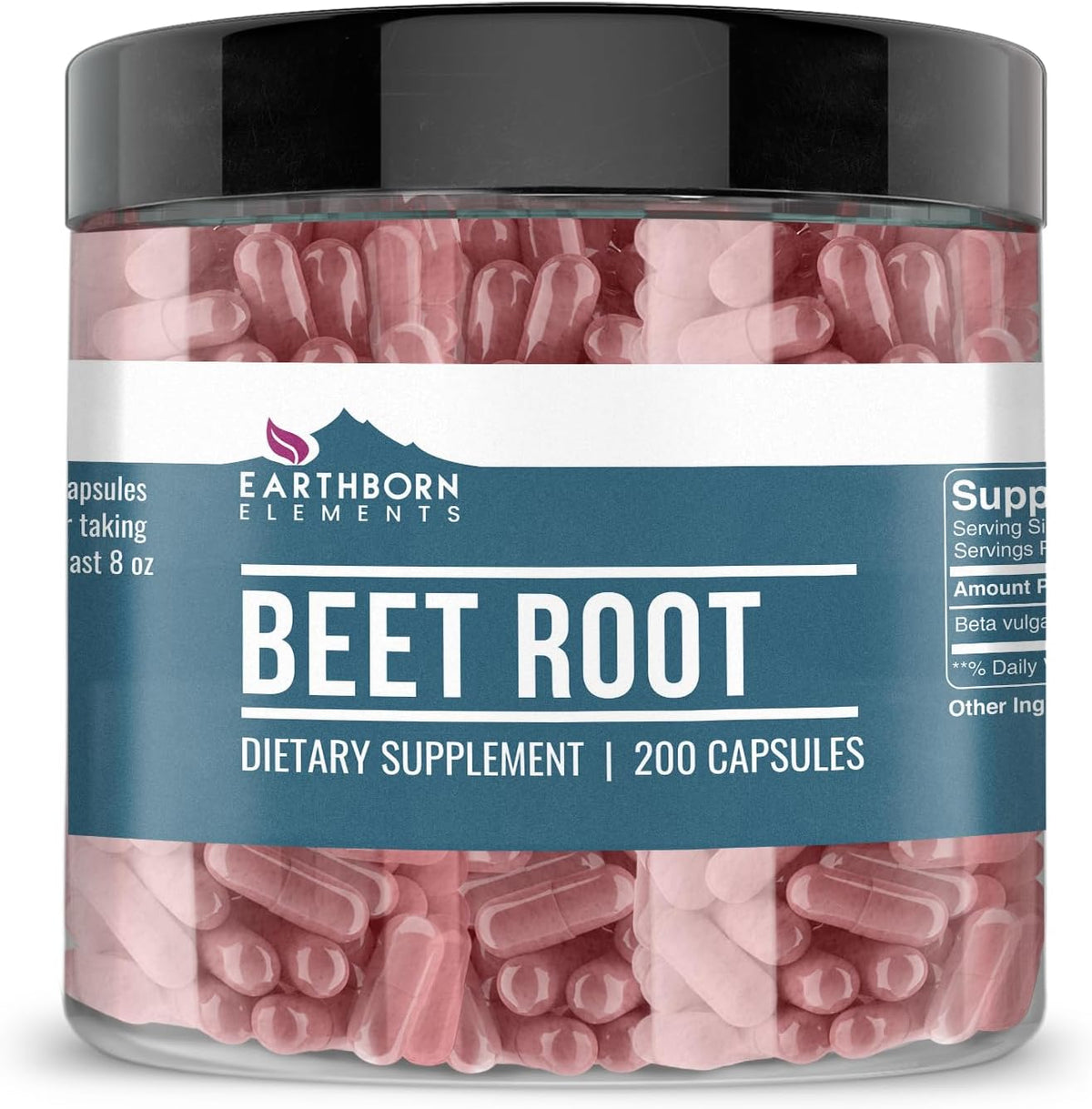 Earthborn Elements Beet Root 200 Capsules, Pure & Undiluted, No Additives - görsel 1