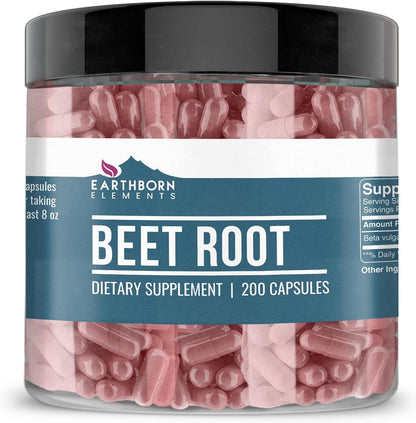 Earthborn Elements Beet Root 200 Capsules, Pure & Undiluted, No Additives