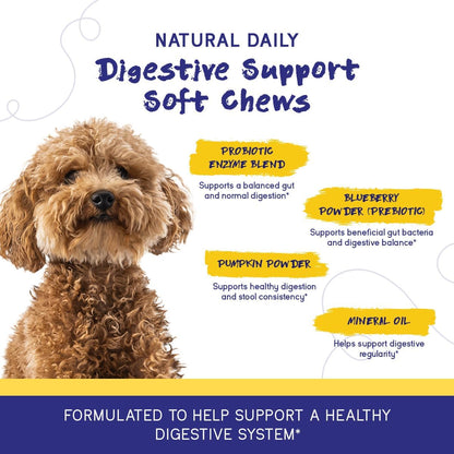 PupGrade Digestive Support for Dogs, Duck Flavour - 60 Soft Chews