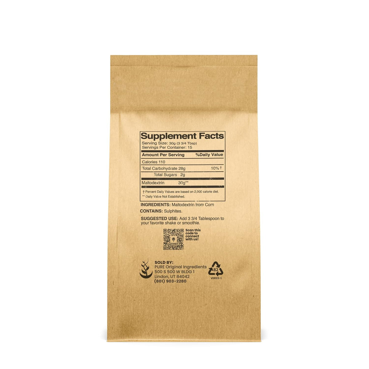 Pure Original Ingredients Maltodextrin (454 g) – Unflavoured Binder & Thickener, Gluten-free, No Additives - görsel 2