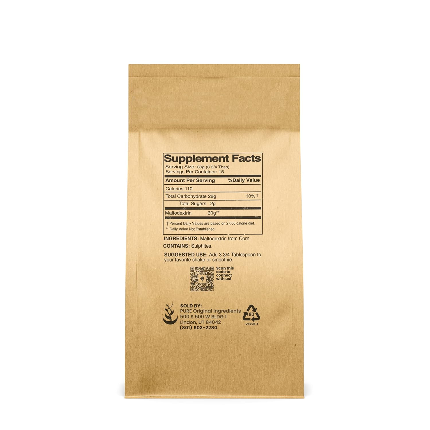 Pure Original Ingredients Maltodextrin (454 g) – Unflavoured Binder & Thickener, Gluten-free, No Additives - görsel 2