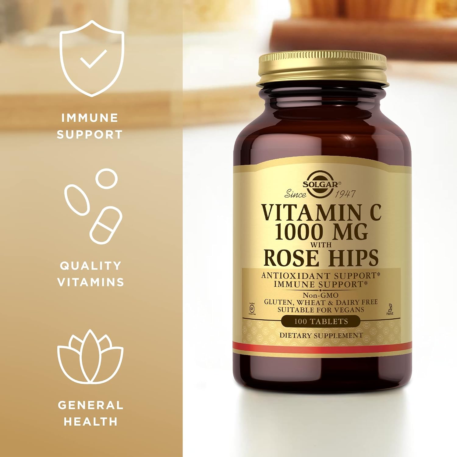 Solgar Vitamin C 1000 mg with Rose Hips – Antioxidant & Immune Support – 100 Tablets - görsel 4