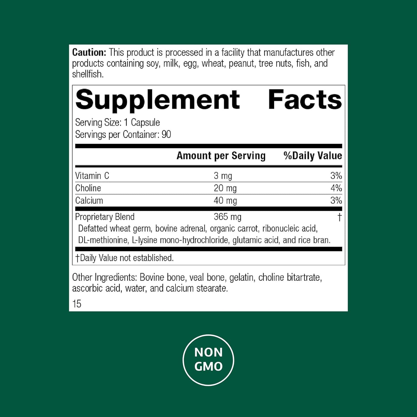 Standard Process Protefood – Whole Food-Based Protein Metabolism Food Supplement with Calcium & Vitamin C (90 Capsules) - görsel 2