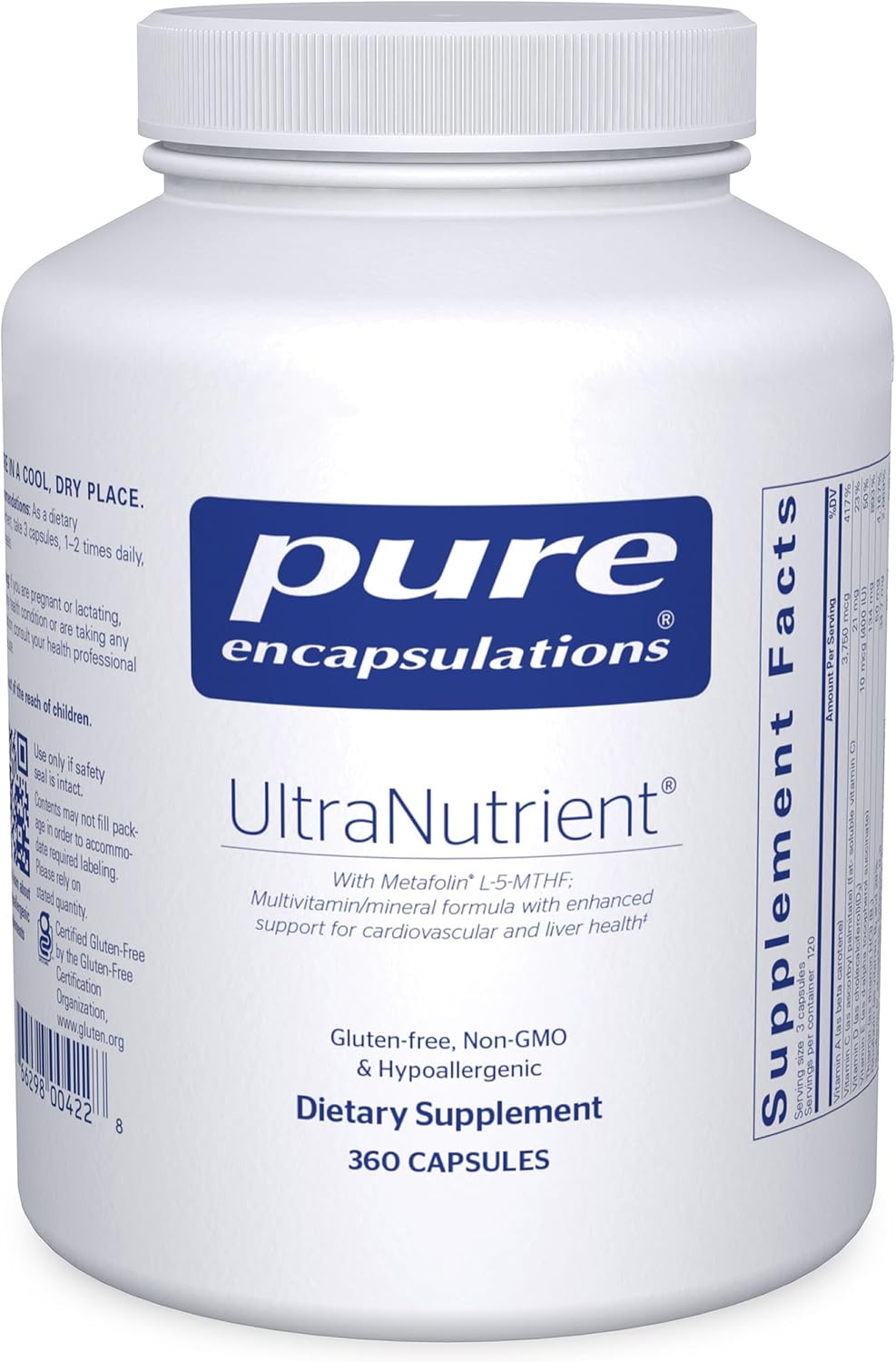Pure Encapsulations UltraNutrient - Multivitamin and Minerals - for Liver and Heart Health - with Vitamin C, CoQ10 - Non-GMO and Gluten-Free - 180 Capsules - görsel 8