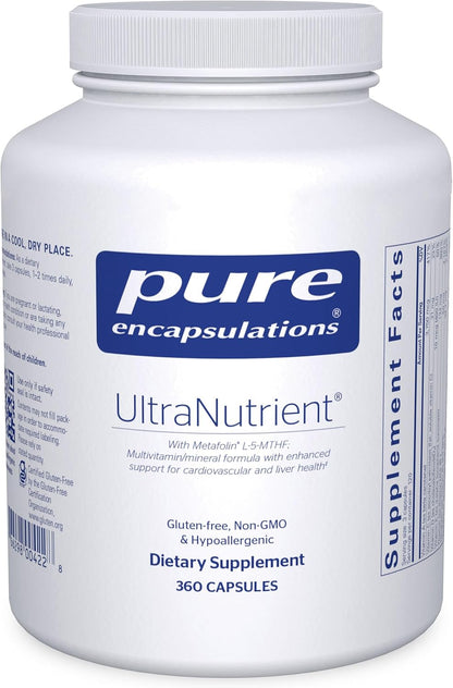 Pure Encapsulations UltraNutrient - Multivitamin and Minerals - for Liver and Heart Health - with Vitamin C, CoQ10 - Non-GMO and Gluten-Free - 180 Capsules