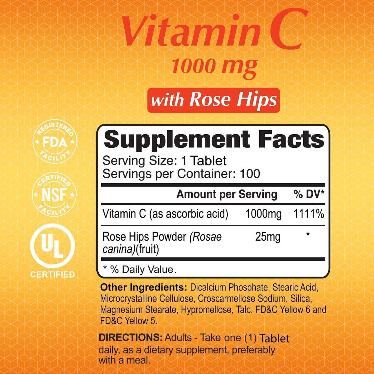 ALFA VITAMINS Vitamin C with Rose Hips – 1000 mg per Tablet – Immune and Antioxidant Support – 100 Tablets - görsel 4