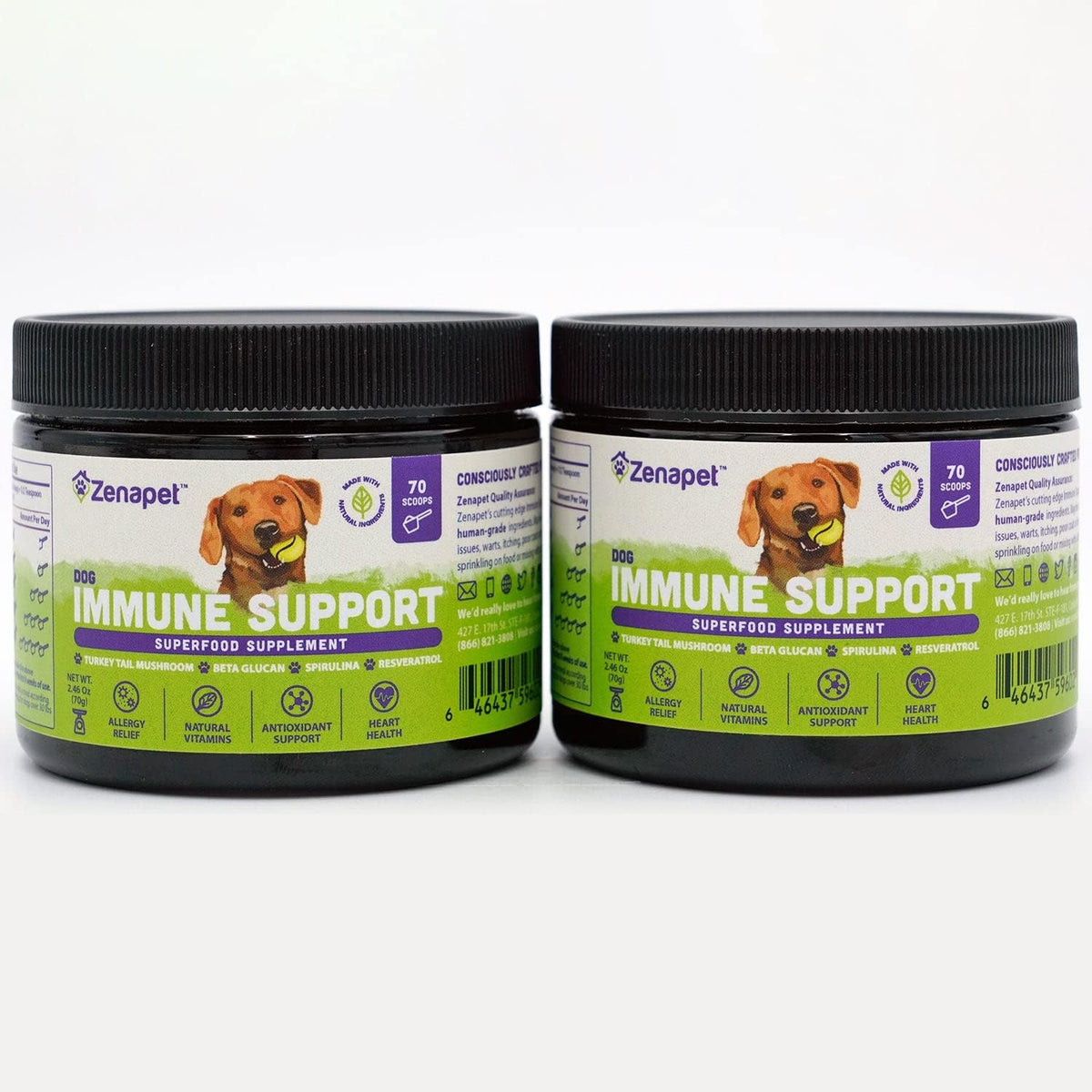 ZENAPET Dog Immune Support Powder Topper with Turkey Tail, Spirulina and Beta-Glucan - görsel 1