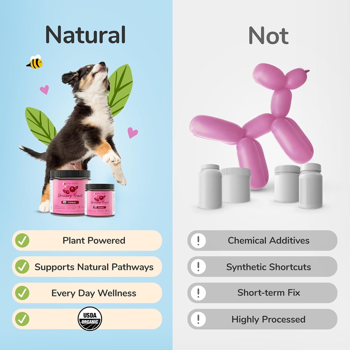kin+kind Urinary Tract Support Supplement for Dogs and Cats – Organic, Vet-Formulated, 3x8 oz - görsel 6