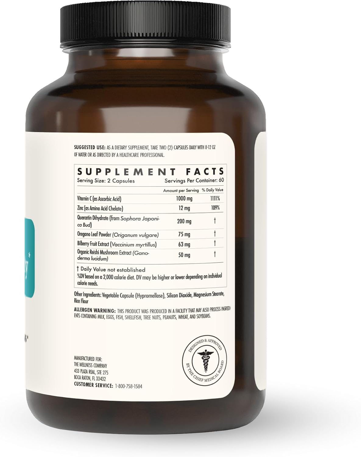 Natural Immunity - Botanical Immune Support with Oregano, Reishi, Zinc, Vitamin C & Quercetin - görsel 3