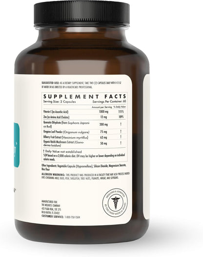 Natural Immunity - Botanical Immune Support with Oregano, Reishi, Zinc, Vitamin C & Quercetin