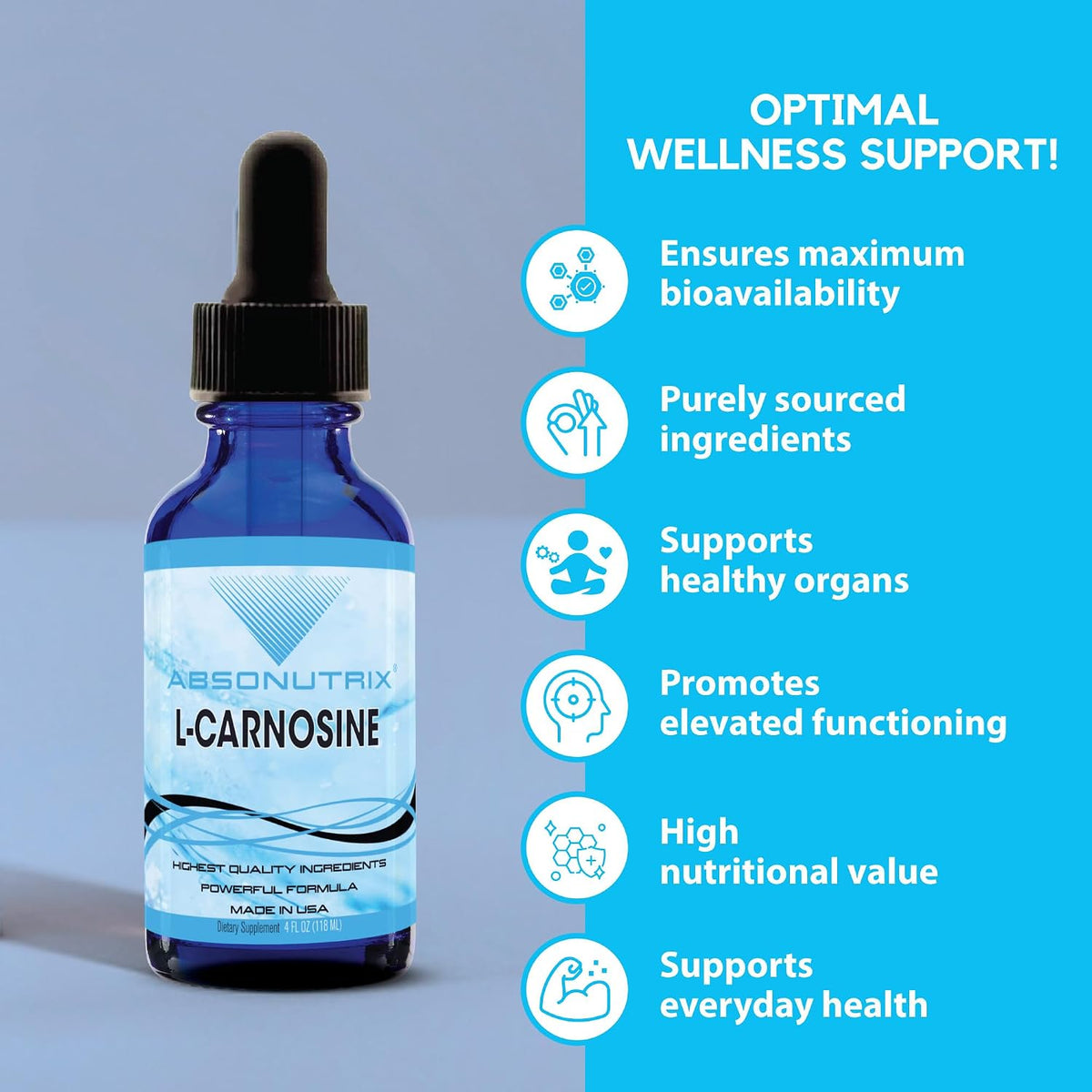 Absonutrix L-Carnosine 583 mg Liquid Drops, 118 ml - görsel 4