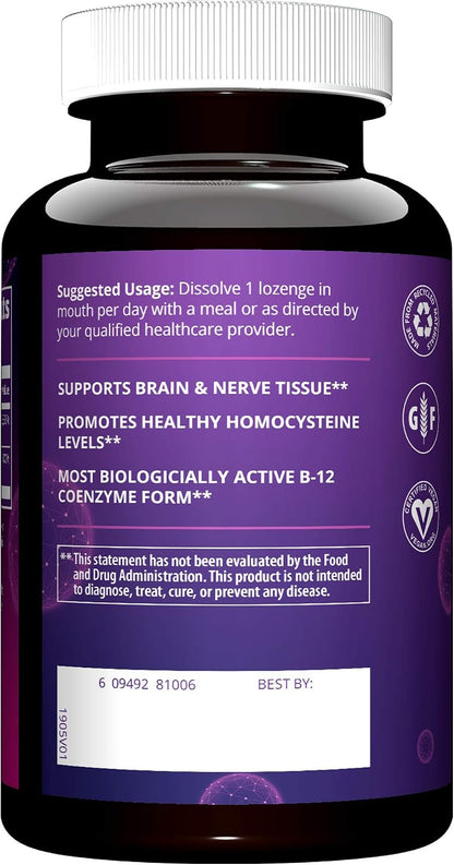 MRM Nutrition Vitamin B-12 with Folic Acid - 2000 mcg Methylcobalamin Vegan Lozenges – Image 2