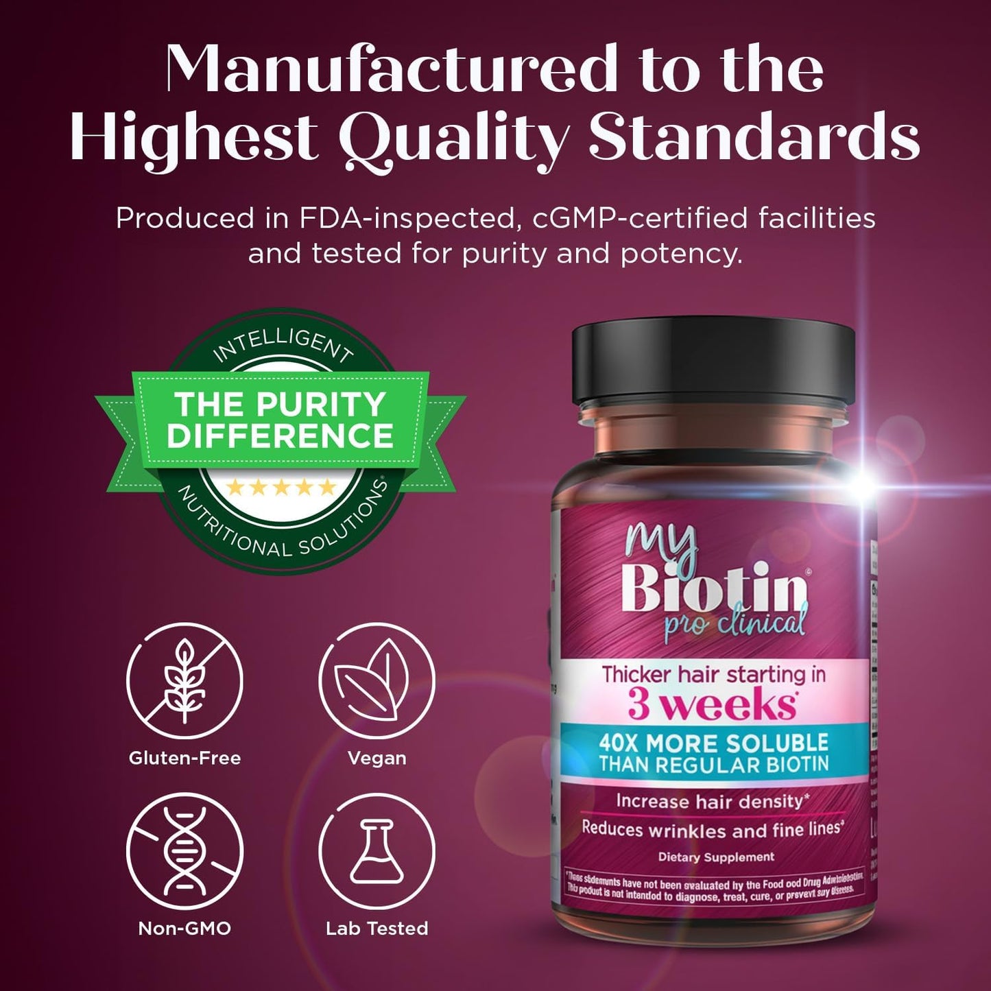 Purity Products MyBiotin ProClinical - Patented Biotin Matrix with Astaxanthin, 90 Vegetarian Capsules - görsel 8