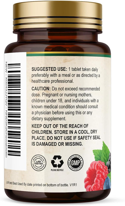 Vitamin D3 K2 Supplement | 5000 IU D3 + 100 mcg K2 (MK-7) | Chewable Berry Flavour | Non-GMO | 60 Tablets