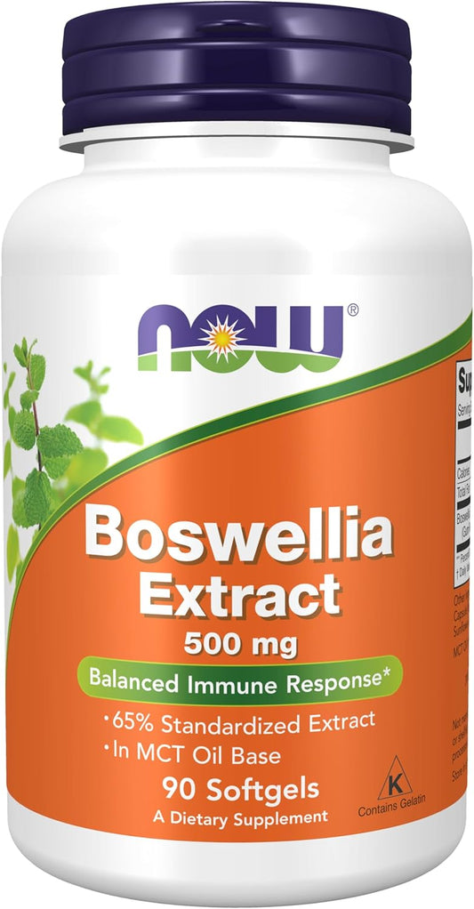 NOW Foods Boswellia Extract 500 mg in MCT Oil Base, 90 Softgels