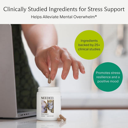 Needed. Stress Support - Herbal Blend for Mood, Energy and Hormonal Balance for Women - 120 Capsules
