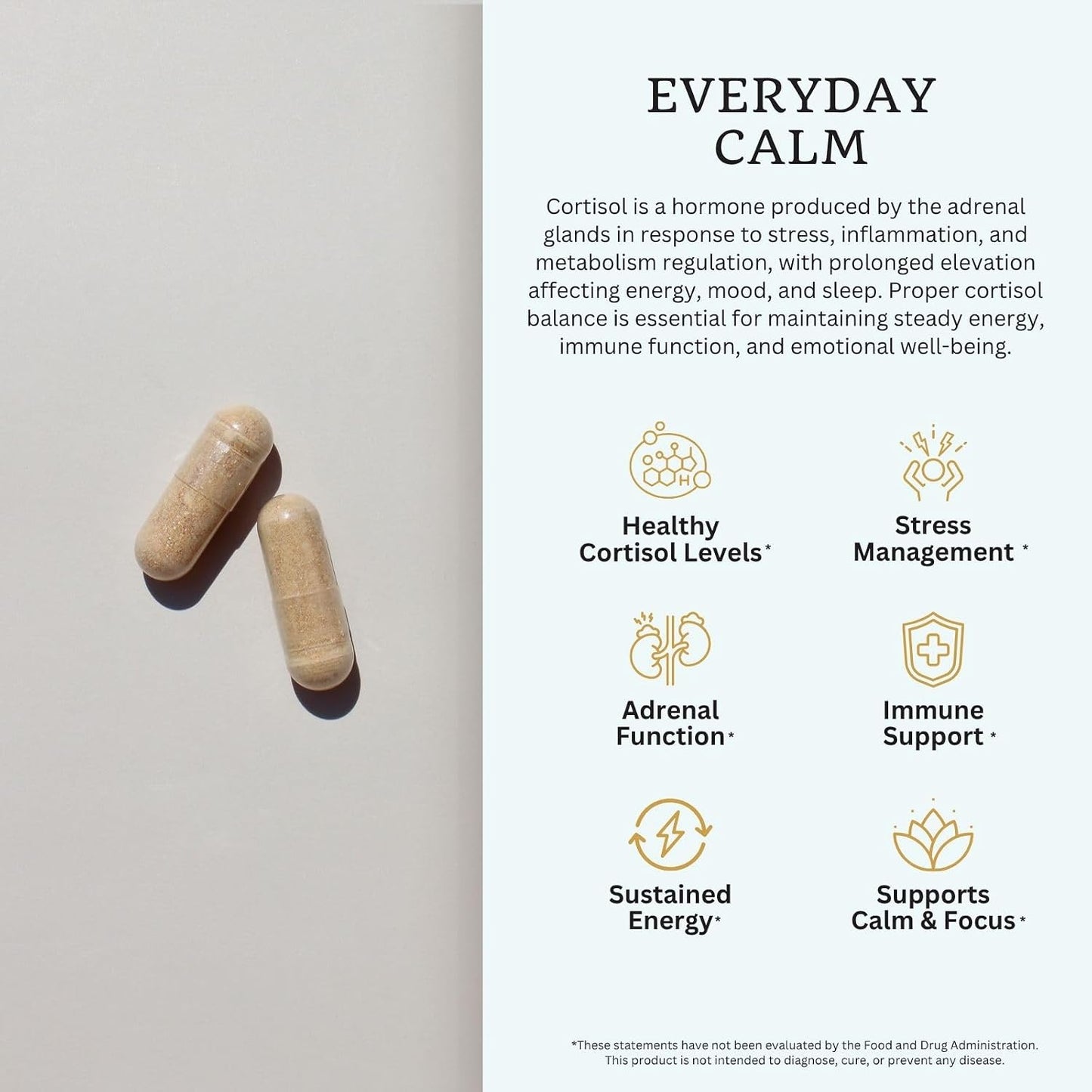 VTC VitaTradingCo. Cortisol Stress Complex | Mushroom & Adaptogenic Herbs Blend | with Clinically Studied Relora & Ashwagandha | Adrenal & Mood Support | 90 Vegan Capsules - görsel 5
