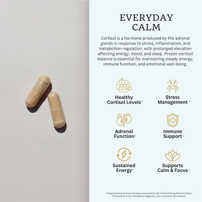 VTC VitaTradingCo. Cortisol Stress Complex | Mushroom & Adaptogenic Herbs Blend | with Clinically Studied Relora & Ashwagandha | Adrenal & Mood Support | 90 Vegan Capsules