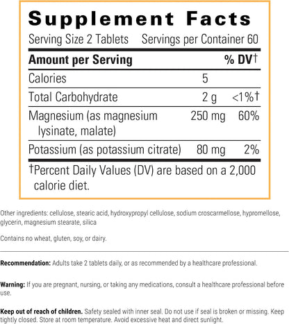 Integrative Therapeutics Krebs Magnesium Potassium Complex – Mineral Supplement for Normal Heart Muscle Function & Cellular Energy Support – Gluten-Free & Dairy-Free – 120 Tablets (60 Servings)