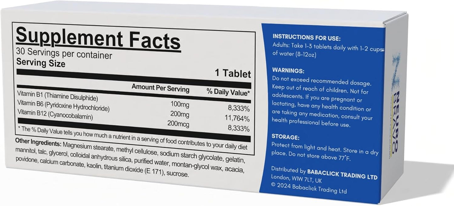 Neurobravo Vitamin B1, B6, B12 Tablets for Nerve Health - görsel 3